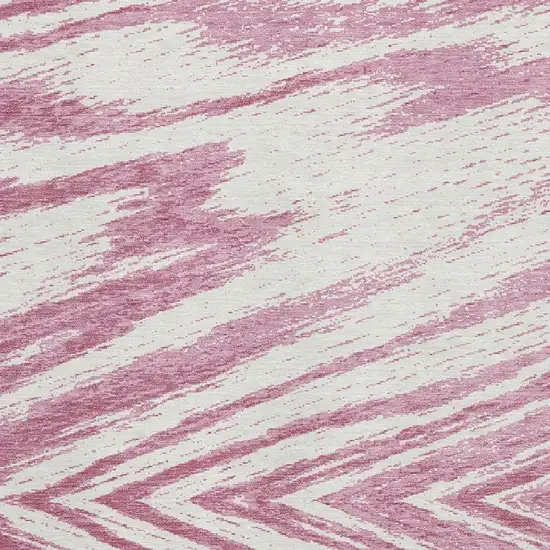 Blush And Beige Abstract Washable Area Rug With UV Protection Photo 4