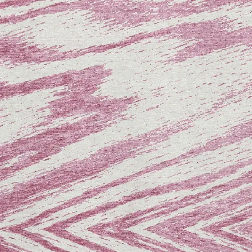 Blush And Beige Abstract Washable Area Rug With UV Protection Photo 4