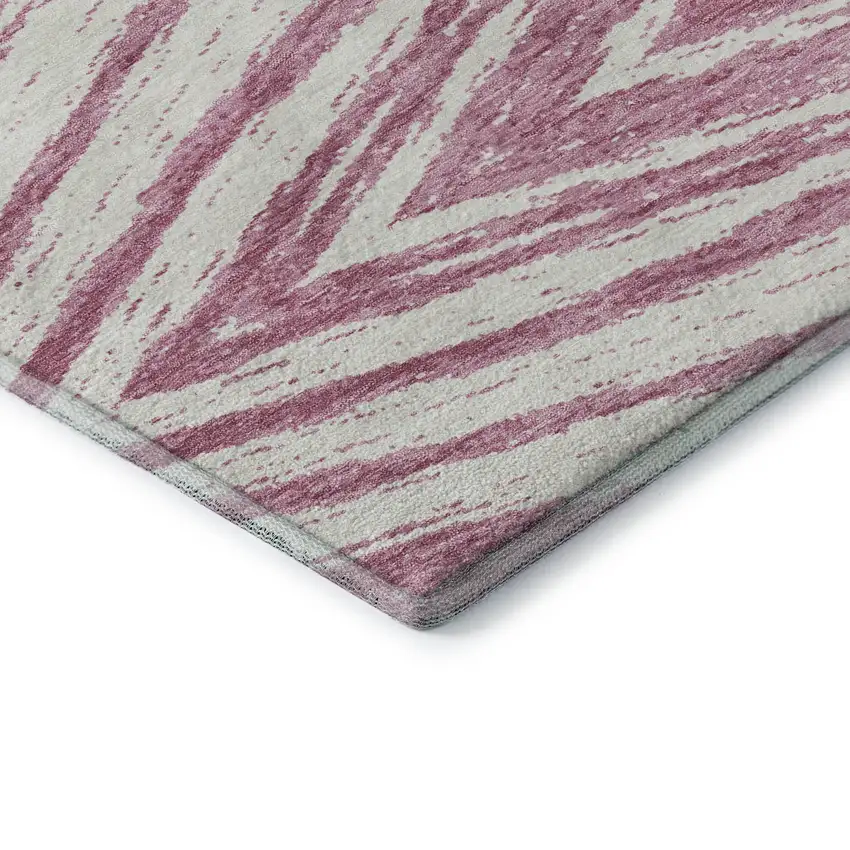 Blush And Beige Abstract Washable Area Rug With UV Protection Photo 8