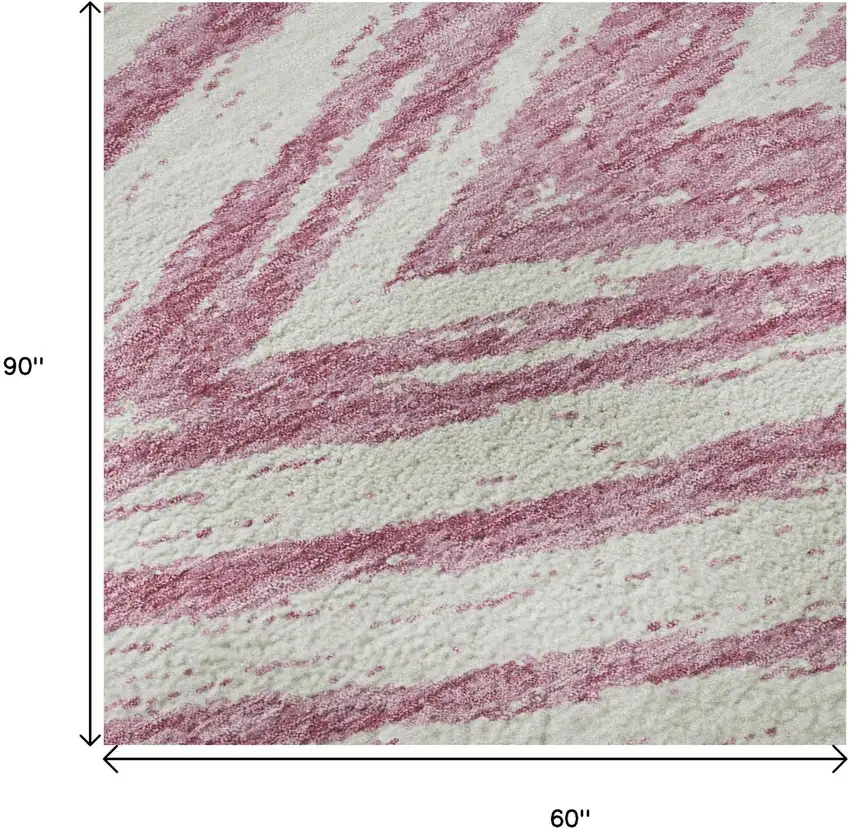 Blush And Beige Abstract Washable Area Rug With UV Protection Photo 9