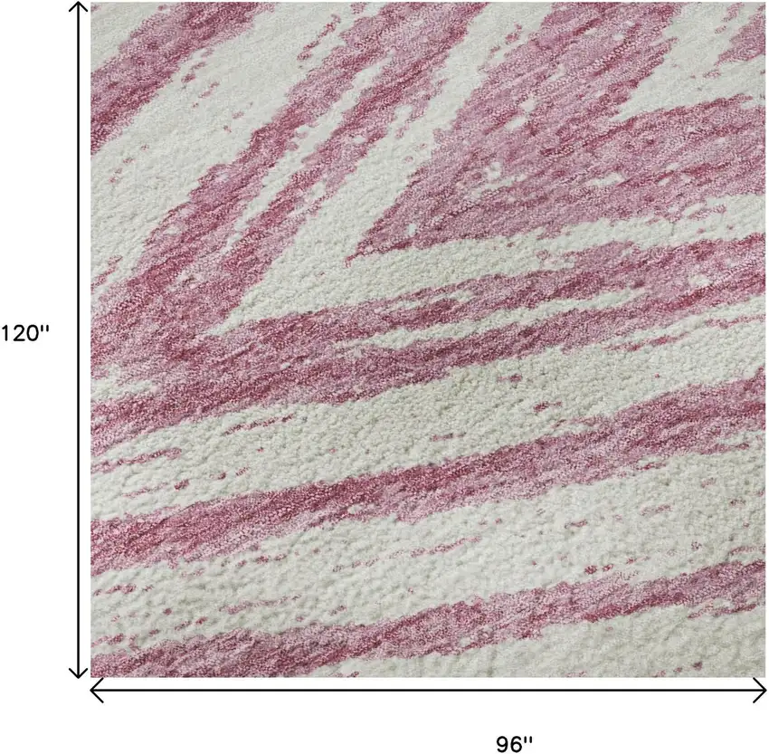 Blush And Beige Abstract Washable Area Rug With UV Protection Photo 9