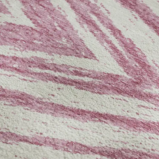 Blush And Beige Abstract Washable Area Rug With UV Protection Photo 3