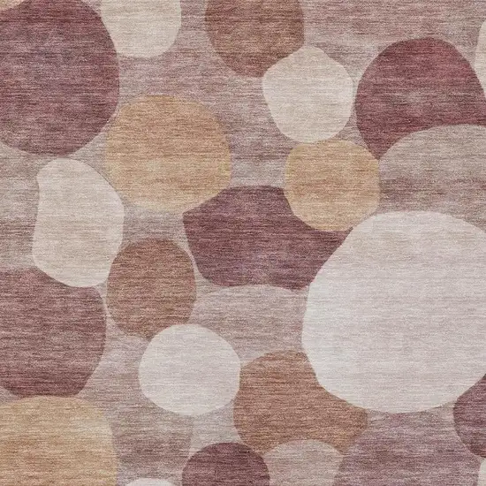 Blush And Beige Geometric Washable Indoor Outdoor Area Rug Photo 2