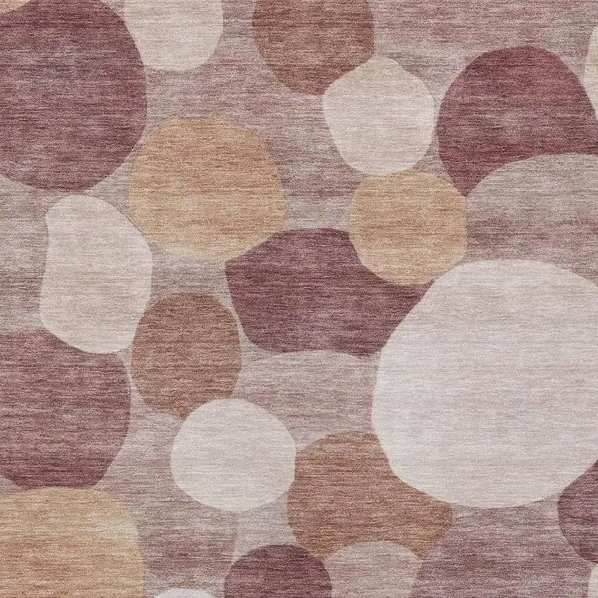 Blush And Beige Geometric Washable Indoor Outdoor Area Rug Photo 2