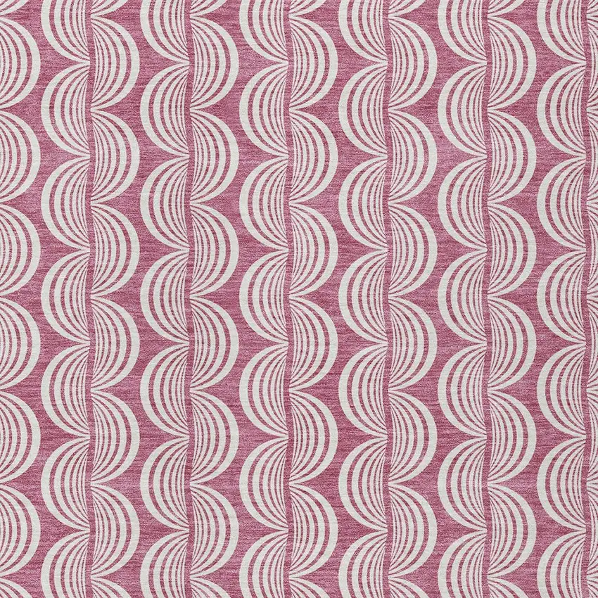 Blush And Beige Ogee Washable Indoor Outdoor Area Rug Photo 5