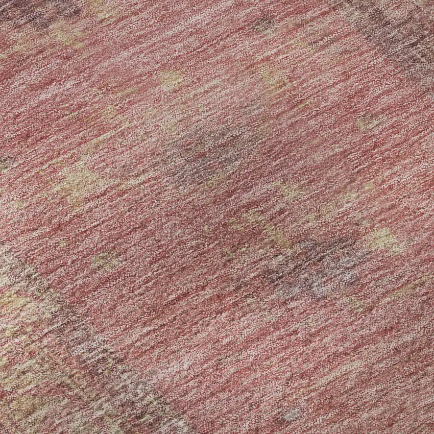 Blush And Beige Oriental Washable Area Rug With UV Protection Photo 9