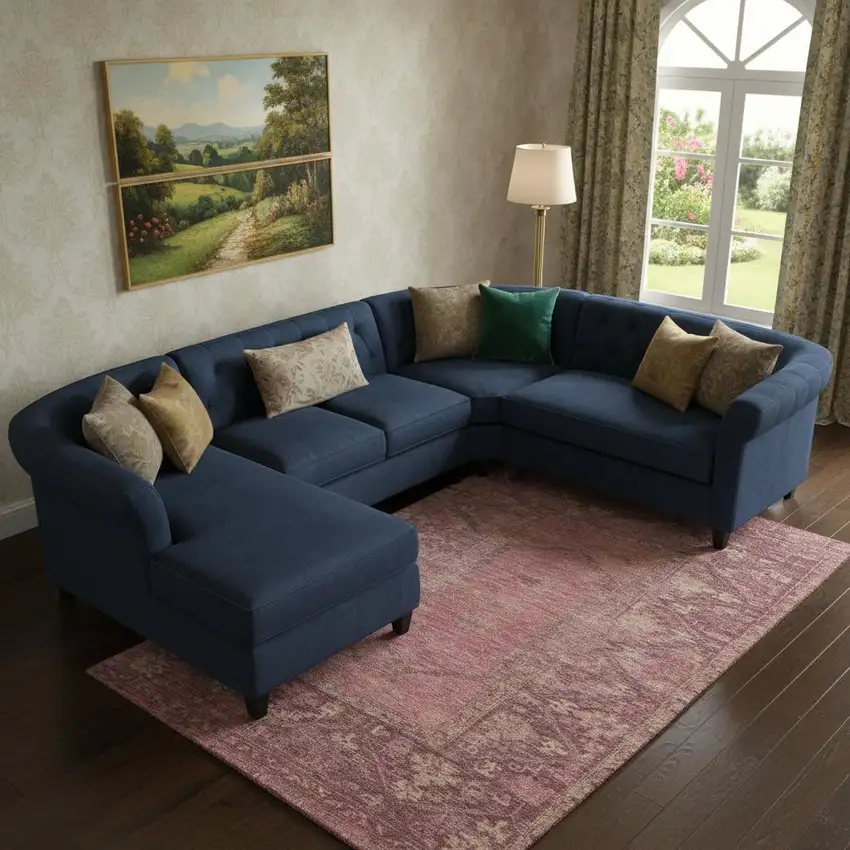 Blush And Beige Oriental Washable Area Rug With UV Protection Photo 2