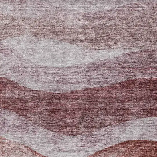 Blush And Brown Abstract Washable Indoor Outdoor Area Rug Photo 5