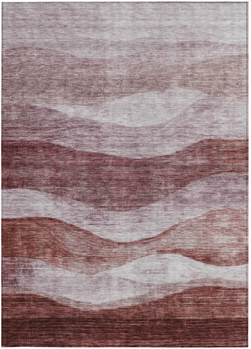 Blush And Brown Abstract Washable Indoor Outdoor Area Rug Photo 6