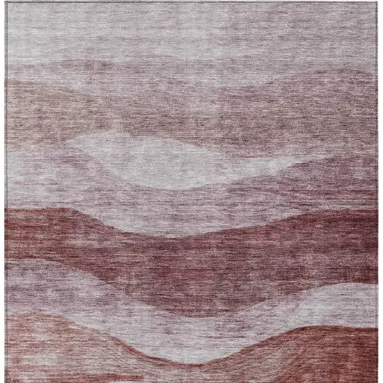 Blush And Brown Abstract Washable Indoor Outdoor Area Rug Photo 5