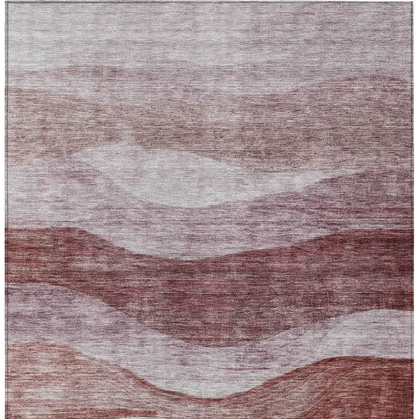 Blush And Brown Abstract Washable Indoor Outdoor Area Rug Photo 5