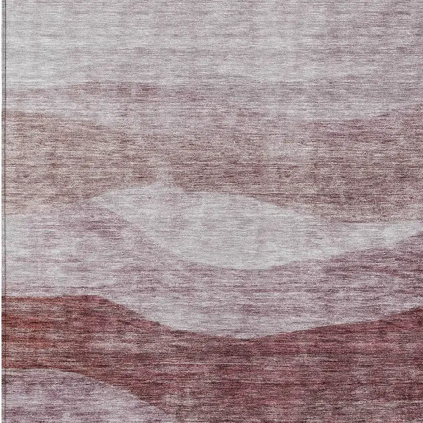 Blush And Brown Abstract Washable Indoor Outdoor Area Rug Photo 5