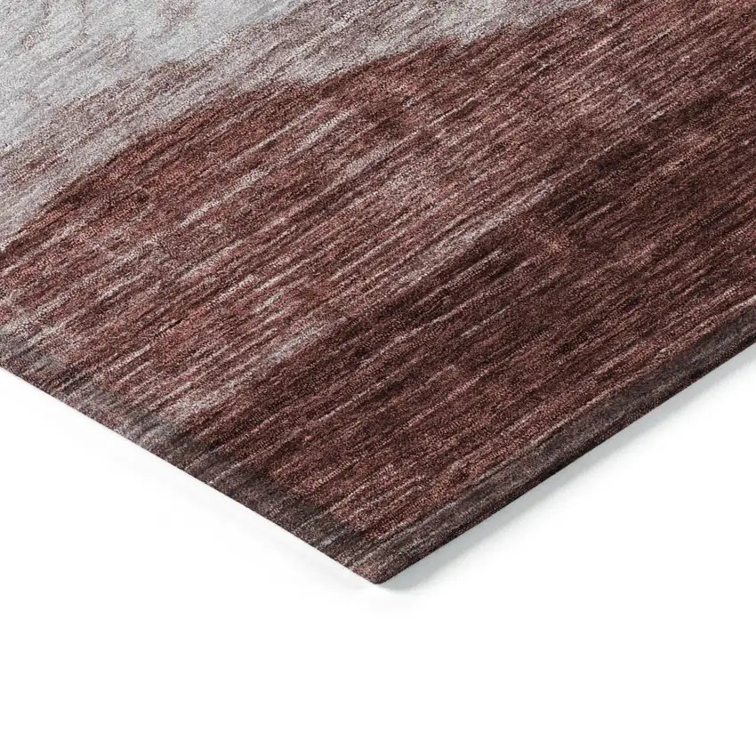 Blush And Brown Abstract Washable Indoor Outdoor Area Rug Photo 4