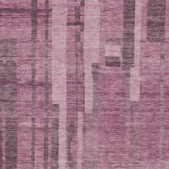 Blush And Brown Striped Washable Indoor Outdoor Area Rug Photo 5