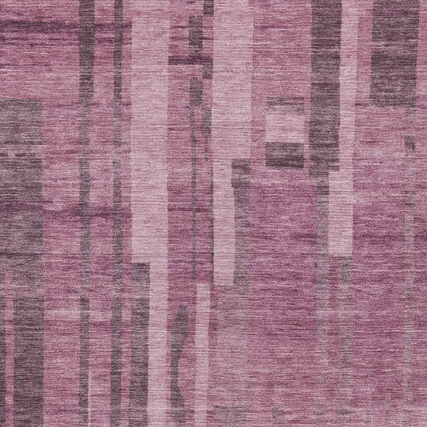 Blush And Brown Striped Washable Indoor Outdoor Area Rug Photo 5