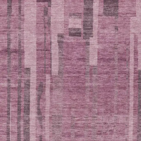 Blush And Brown Striped Washable Indoor Outdoor Area Rug Photo 5