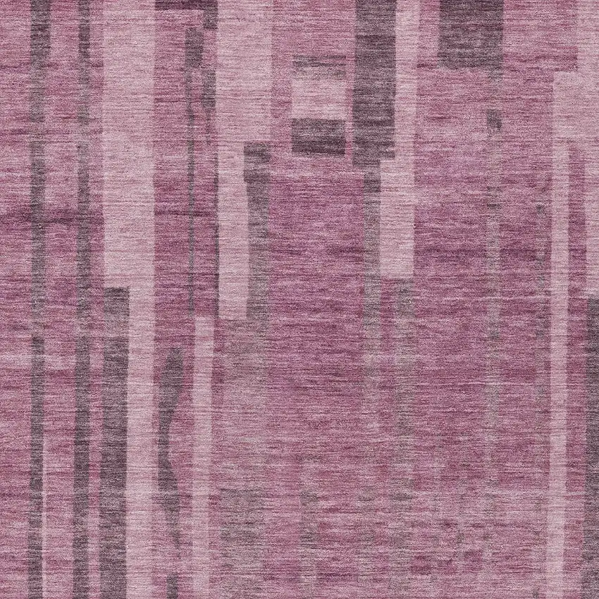 Blush And Brown Striped Washable Indoor Outdoor Area Rug Photo 5