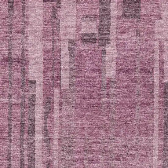 Blush And Brown Striped Washable Indoor Outdoor Area Rug Photo 5