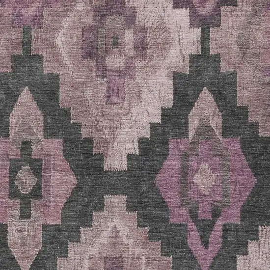 Blush And Charcoal Aztec Washable Indoor Outdoor Area Rug Photo 3