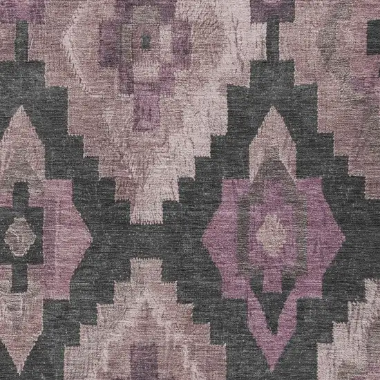 Blush And Charcoal Aztec Washable Indoor Outdoor Area Rug Photo 3