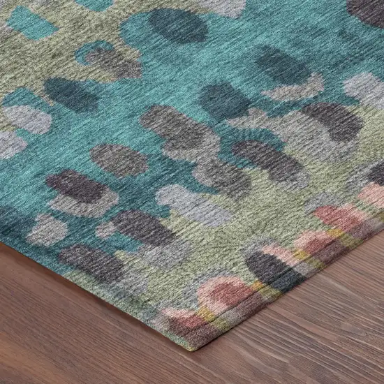 Blush And Copper Geometric Washable Indoor Outdoor Area Rug Photo 5
