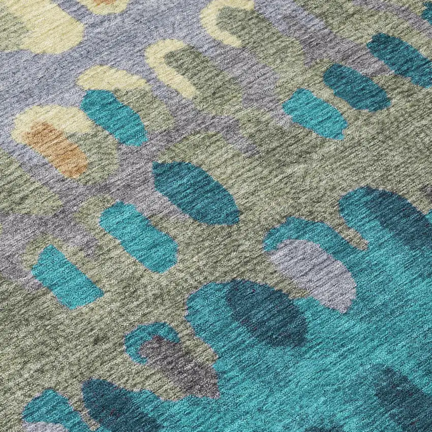 Blush And Copper Geometric Washable Indoor Outdoor Area Rug Photo 6