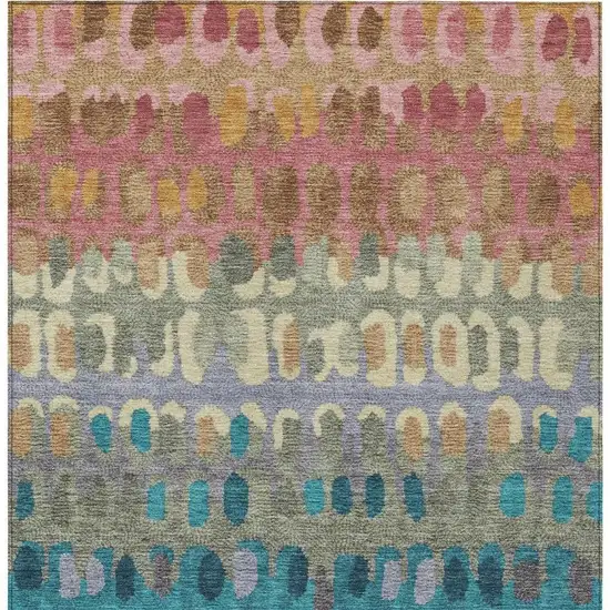 Blush And Copper Geometric Washable Indoor Outdoor Area Rug Photo 4