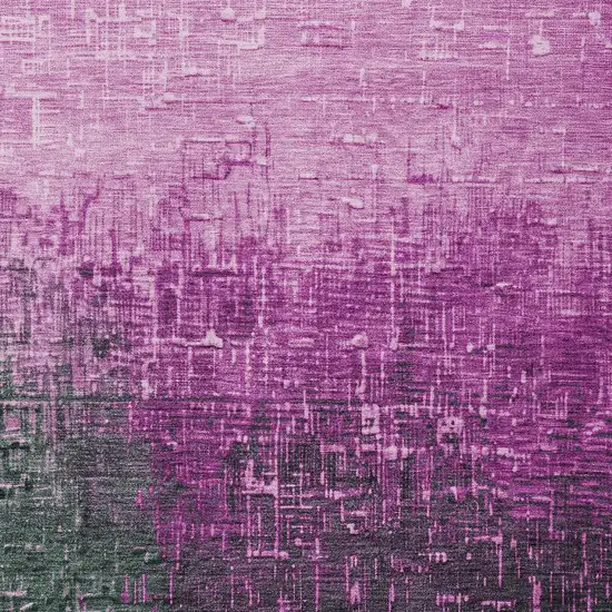 Blush And Dark Gray Ombre Washable Indoor Outdoor Area Rug Photo 4