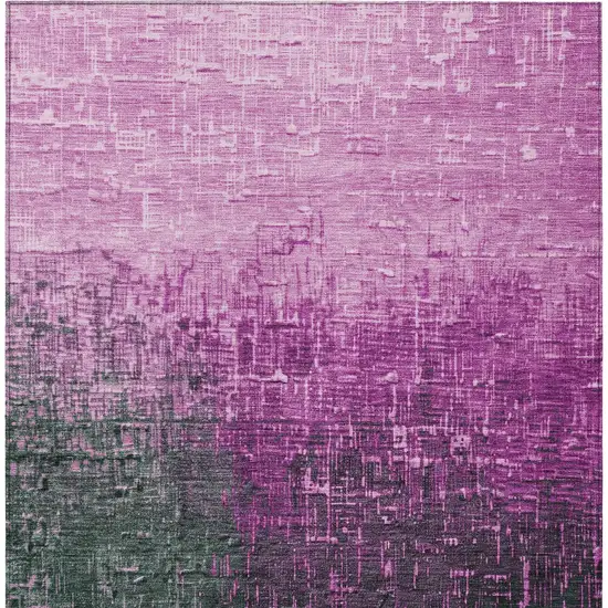 Blush And Dark Gray Ombre Washable Indoor Outdoor Area Rug Photo 5