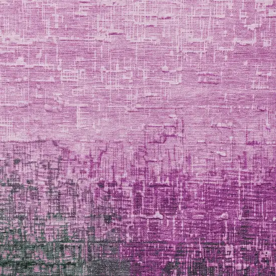 Blush And Dark Gray Ombre Washable Indoor Outdoor Area Rug Photo 4