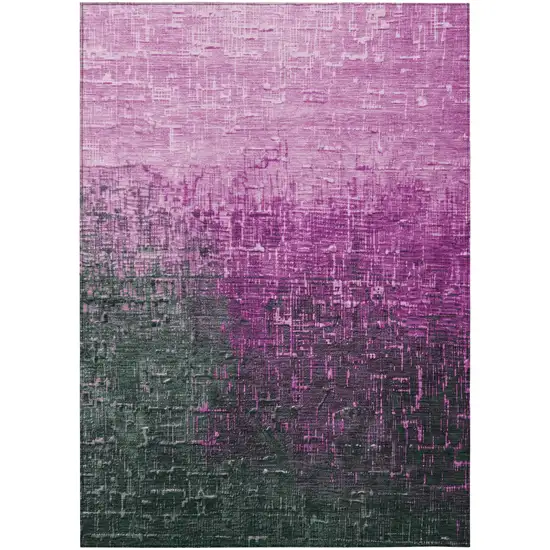 Blush And Dark Gray Ombre Washable Indoor Outdoor Area Rug Photo 2