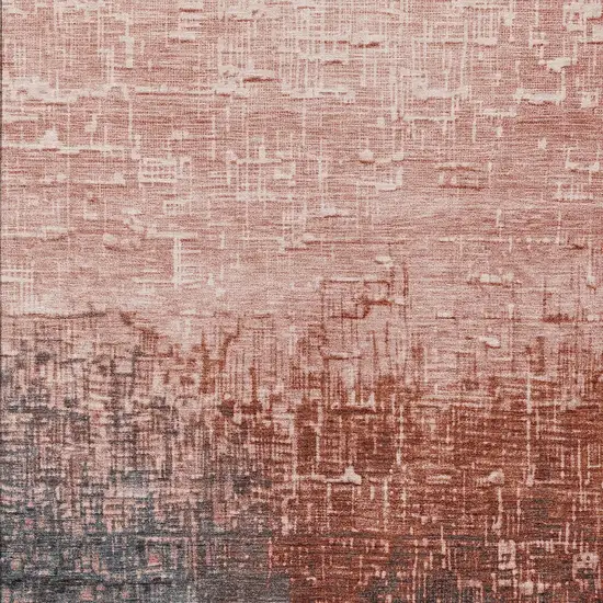 Blush And Dark Gray Ombre Washable Indoor Outdoor Area Rug Photo 5