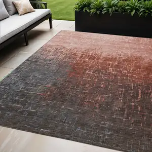 Photo of Blush And Dark Gray Ombre Washable Indoor Outdoor Area Rug