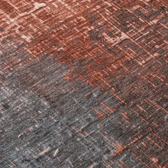 Blush And Dark Gray Ombre Washable Indoor Outdoor Area Rug Photo 8
