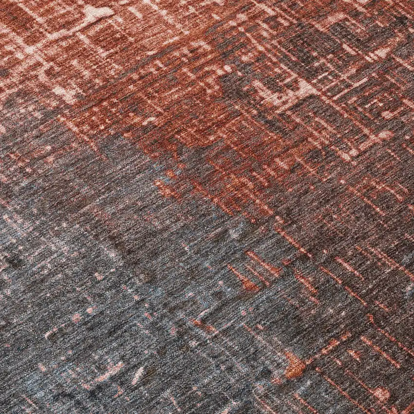Blush And Dark Gray Ombre Washable Indoor Outdoor Area Rug Photo 8
