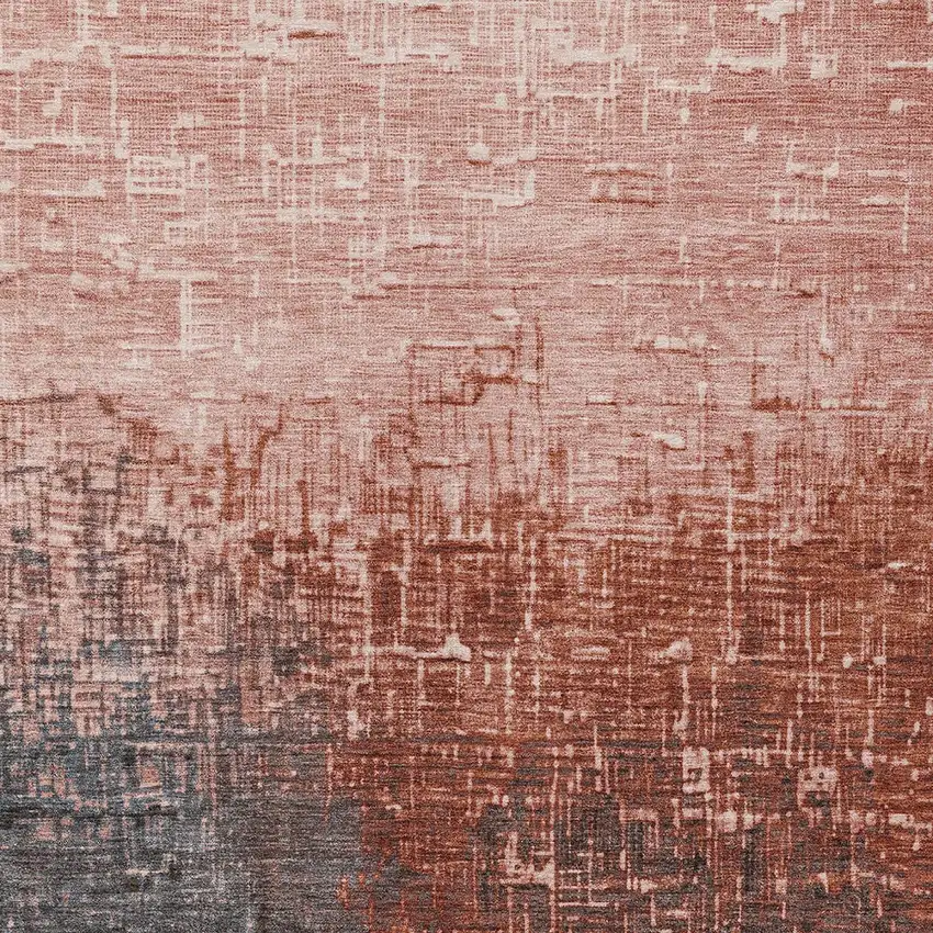 Blush And Dark Gray Ombre Washable Indoor Outdoor Area Rug Photo 5