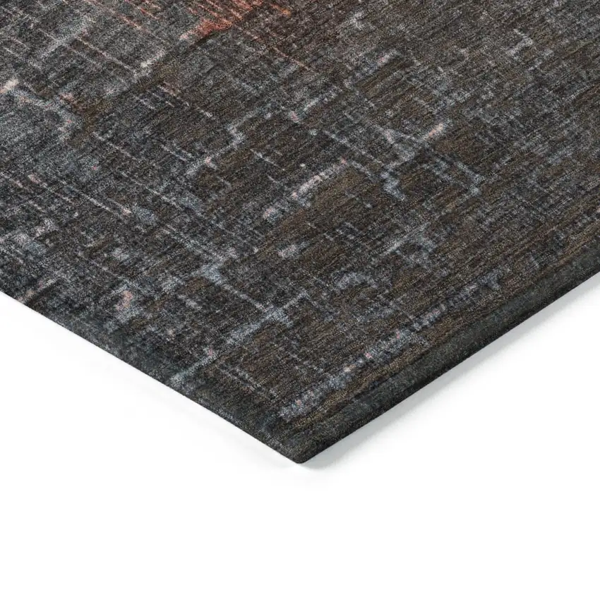 Blush And Dark Gray Ombre Washable Indoor Outdoor Area Rug Photo 5