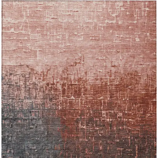 Blush And Dark Gray Ombre Washable Indoor Outdoor Area Rug Photo 3