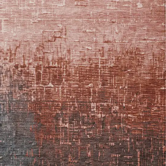 Blush And Dark Gray Ombre Washable Indoor Outdoor Area Rug Photo 6