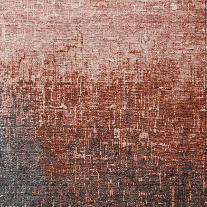 Blush And Dark Gray Ombre Washable Indoor Outdoor Area Rug Photo 6
