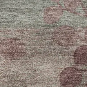 Photo of Blush And Emerald Floral Washable Area Rug With UV Protection