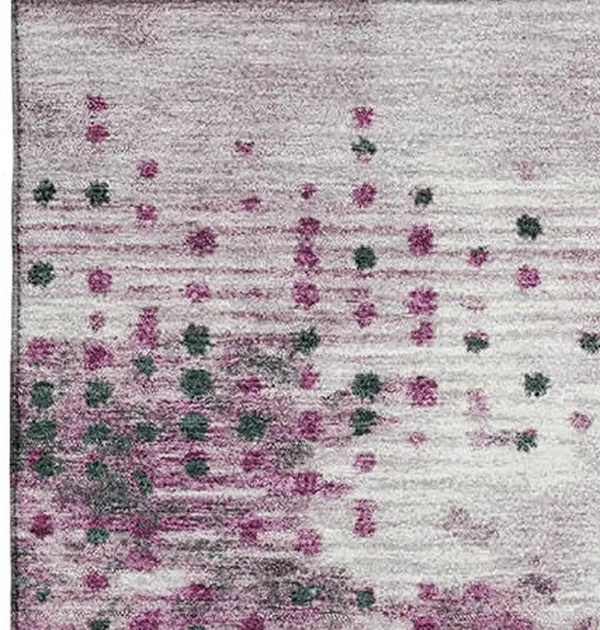 Blush And Emerald Geometric Washable Area Rug With UV Protection Photo 4