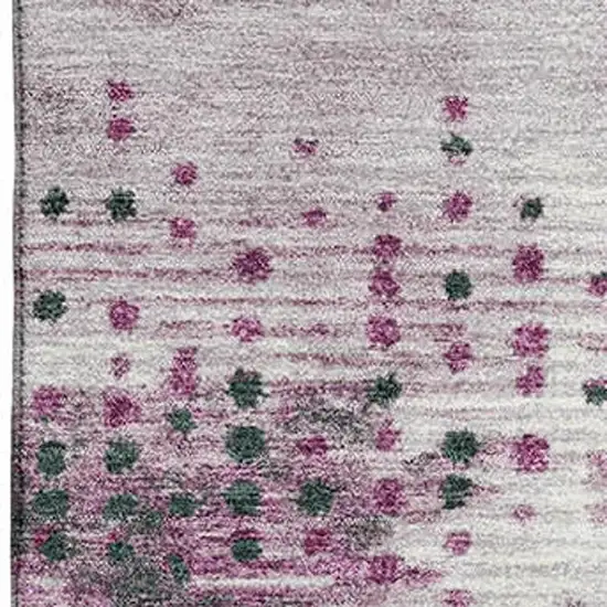 Blush And Emerald Geometric Washable Area Rug With UV Protection Photo 3