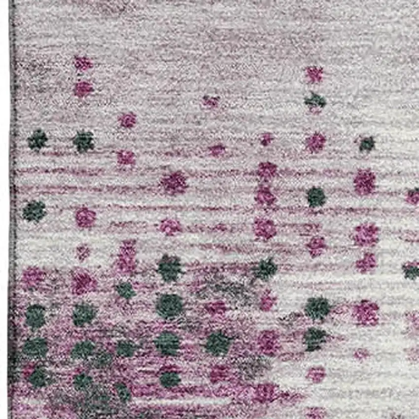 Blush And Emerald Geometric Washable Area Rug With UV Protection Photo 3