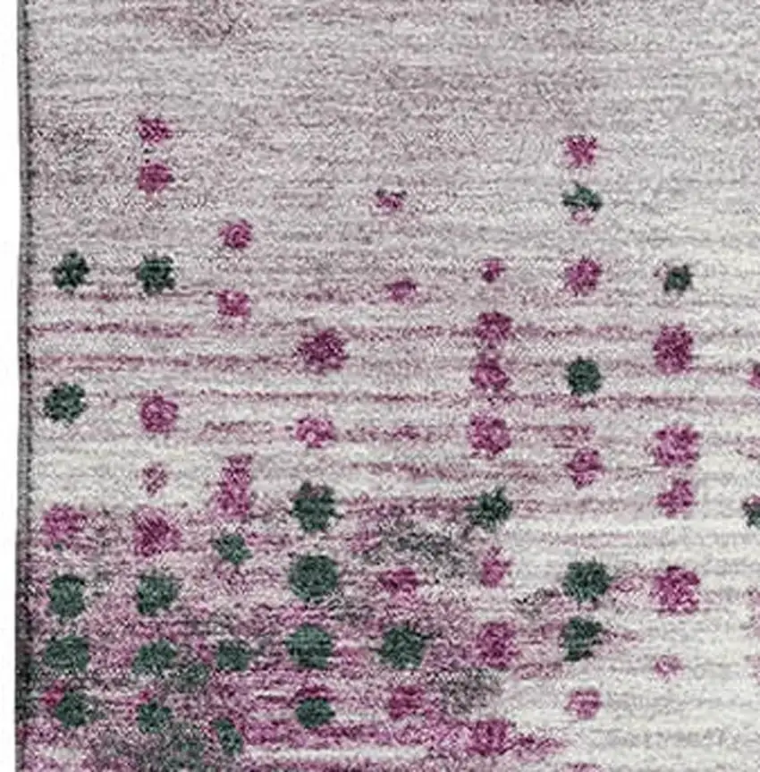 Blush And Emerald Geometric Washable Area Rug With UV Protection Photo 3