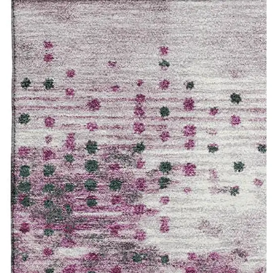 Blush And Emerald Geometric Washable Area Rug With UV Protection Photo 4