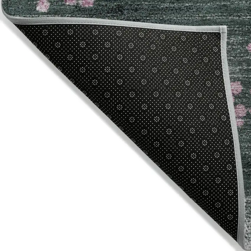 Blush And Emerald Geometric Washable Indoor Outdoor Area Rug Photo 6