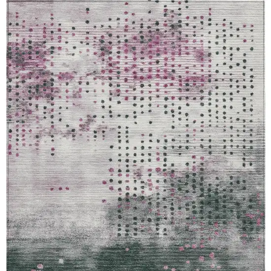 Blush And Emerald Geometric Washable Indoor Outdoor Area Rug Photo 9