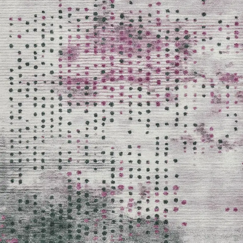 Blush And Emerald Geometric Washable Indoor Outdoor Area Rug Photo 3