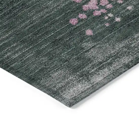 Blush And Emerald Geometric Washable Indoor Outdoor Area Rug Photo 6
